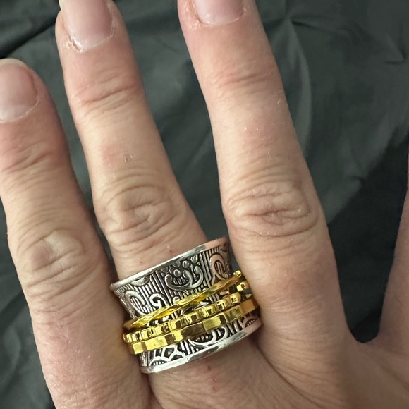 Jewelry - 1pc Vintage European Wide Band Zinc Alloy Women's Ring